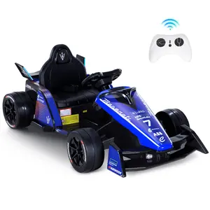 【Sophia & William】Kids 12V Electric Formula E Go Kart for Ages 3‑8 with Remote, 3 Speeds & Safety Belt, Outdoor Ride‑On Toy, Blue/Orange