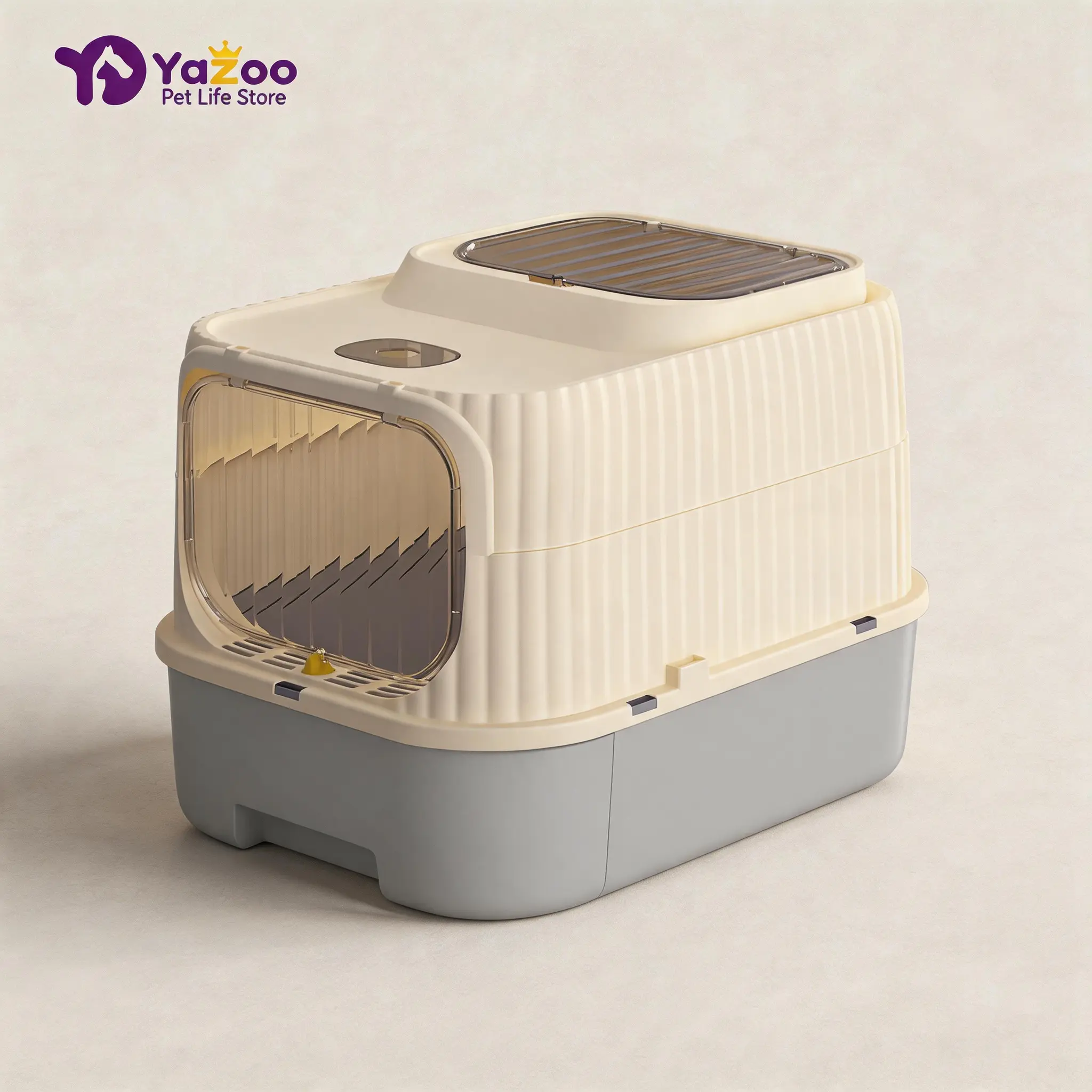 Hooded Covered Litter Box - Stink Control, No-Spill Pet Tray for Cats, Stink Control Litter Boxes