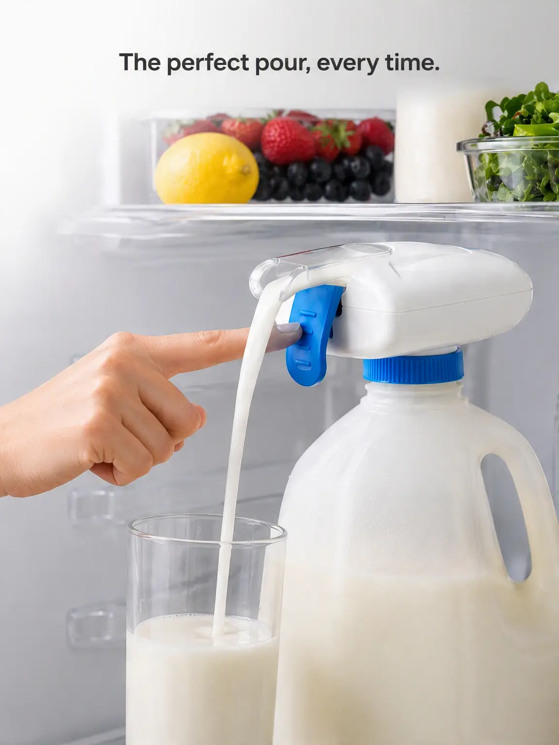 Electric Hands-Free Auto Drink Pump Dispenser for Gal Bottles - Milk Dispenser, No-Spill 1-Touch Beverage Pump for Fridge, Kitchen Organizer Gadget for Family [Mid Year Sale]