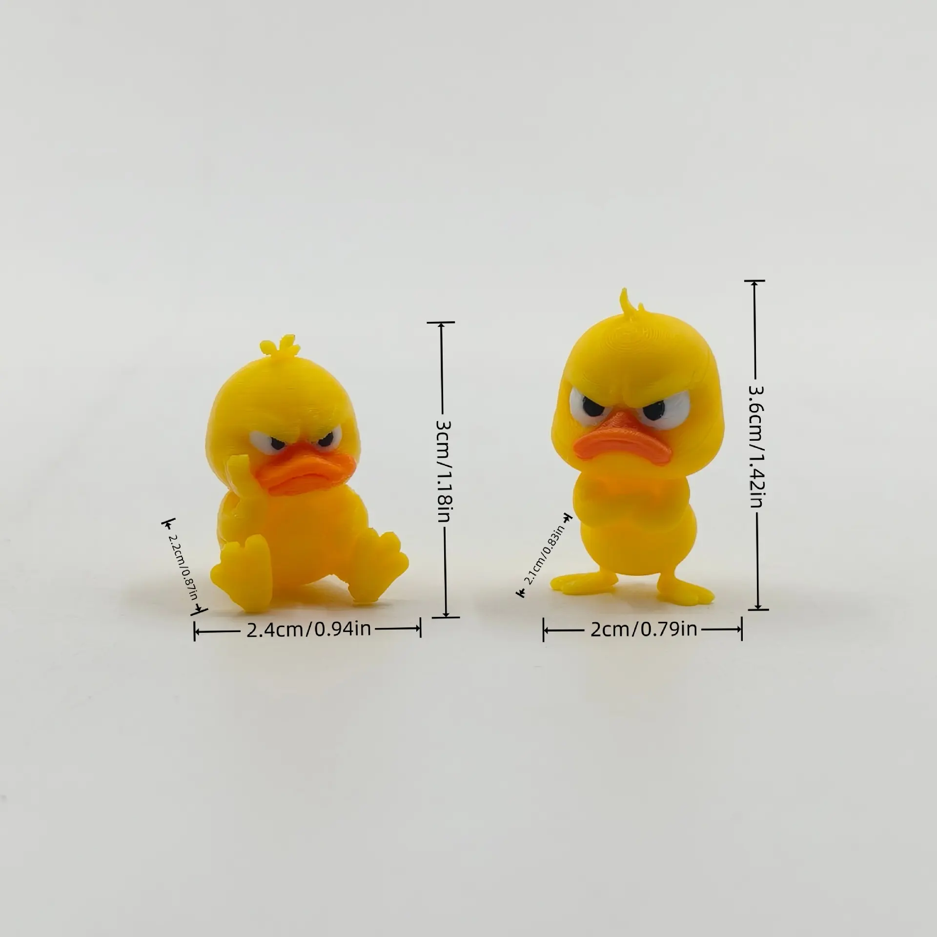 2 Pcs Funny Angry Duck Figurine, Cute Cartoon Duck Statue, Adorable Desktop Decor & Car Decoration, Quirky Gift for Home Office and Friends