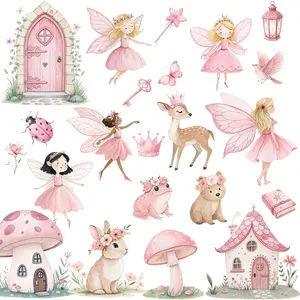 3 Sheets Magical Garden Fairies Fairytale Fantasy DIY UV DTF Rub On Transfer Stickers Crafts, Junk Journal, Tumbler Glass Jars, Coffee Mugs Cup Wraps, Bottles Vase, Laptops Phone Cases, Greeting Cards Decal Stickers, Illustration, Scrapbooking, Home Decor