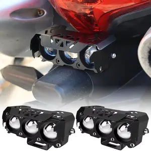 1/2PCS LED Spotlight Dual Color Hi/Low Beam Fog Lamps for Car Trucks SUV UTV 12V 24V Motorcycle Mini 3Lens Headlight Driving Light