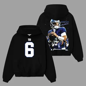 Jaxson Dart 6 Big Blue Nation Outfit Cotton Hoodie T-Shirt (Made In US), Dartboard Material, Jaxson Six Fans Outfit, Game Day Outfits, Gift For Football Fans, Football Graphic Tee