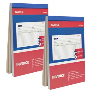 Receipt Book for Small Business 2-part Carbonless, 5-3/25”x7-9/10” Invoice Book for Small Business, White/Canary Invoice Receipt Book, Purchase Order, Sales Order(50 Sheets per Book)