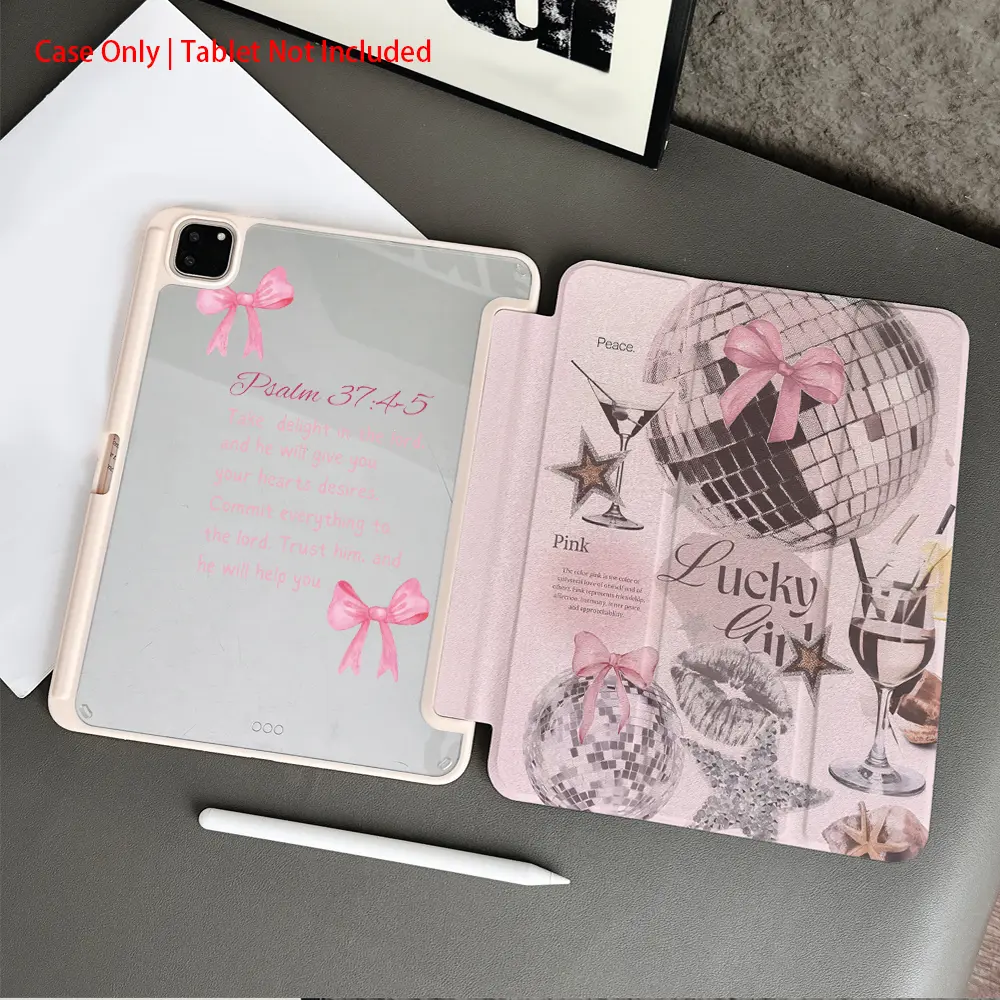 1 Piece Protective Folio Tablet Case with Pen Holder compatible with iPad 10.9/Pro11/10th/iPad7/8/iPad Air 4/5/iPad Pro/iPad Air 13(M3 2025)/iPad Air 11(M3 2025) & Air 11(M3 2025)/iPad 11(A16 2025), Auto Sleep/Wake Function/Stylish Tablet Protective Cover