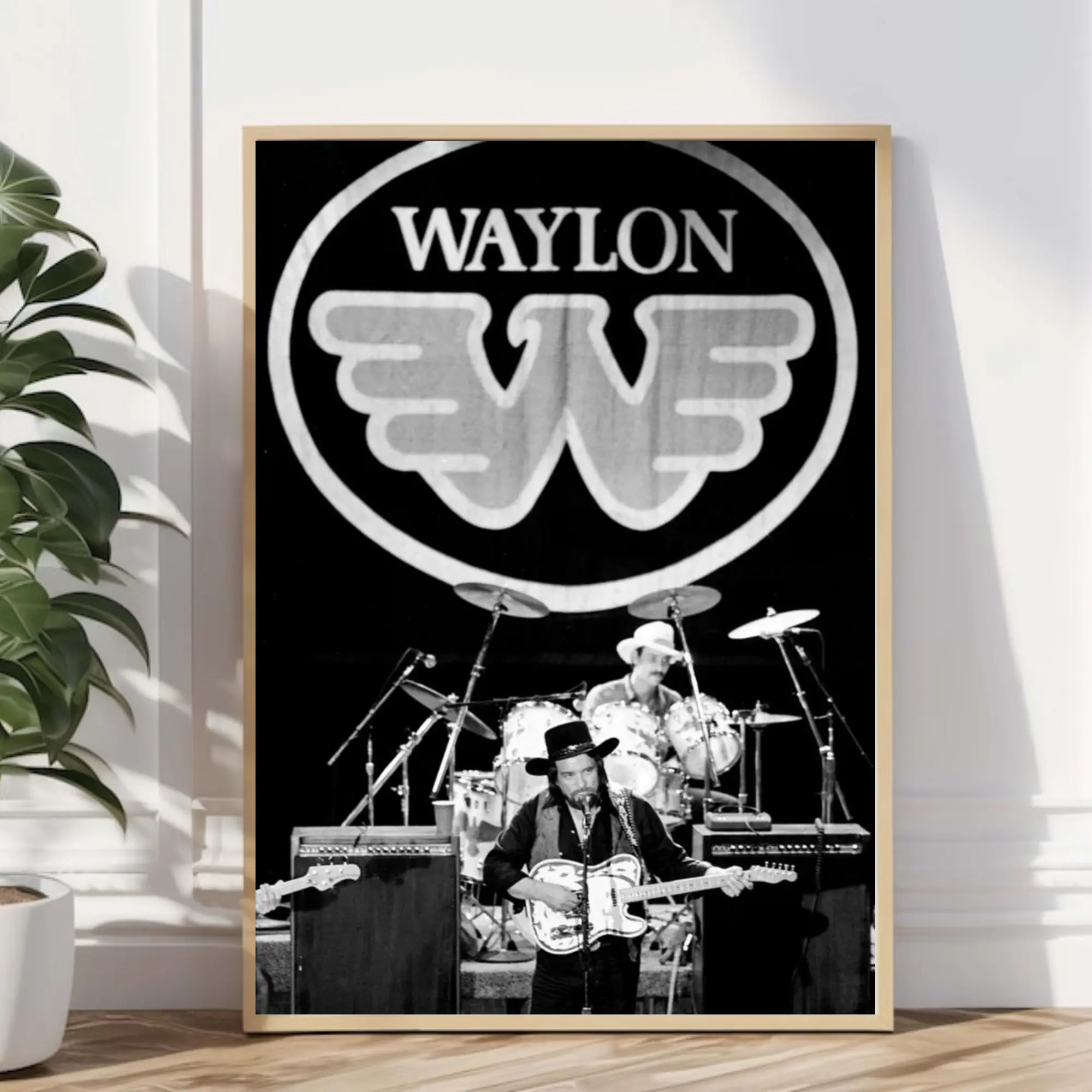 Waylon Jennings Playing Guitar Print Poster No Frame, Album Decor, Home Decor, Music Decor