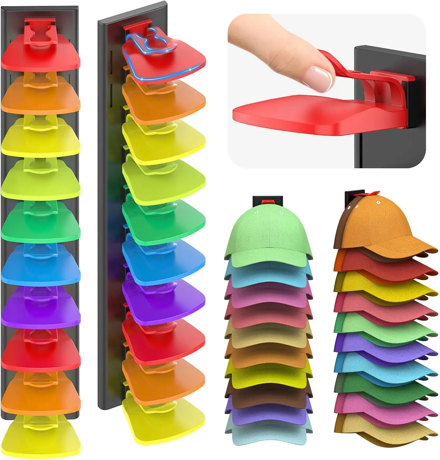 2-Pack Hat Organizer Holds Up to 40 Hats, Suitable for Bedrooms, Closets, Bathrooms, and Walls，valentine gifts