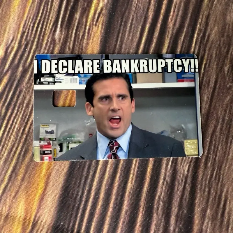 Funny bankruptcy credit card skin sticker decal