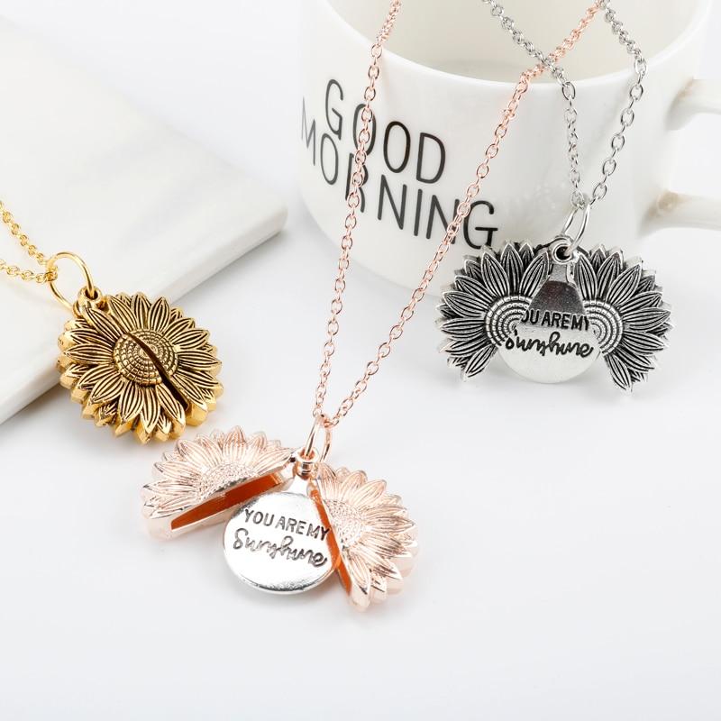 Personalized Sunflower Double Initial Necklace, Gold Letter Necklace, Gift for Her, Mother’s Day Gift