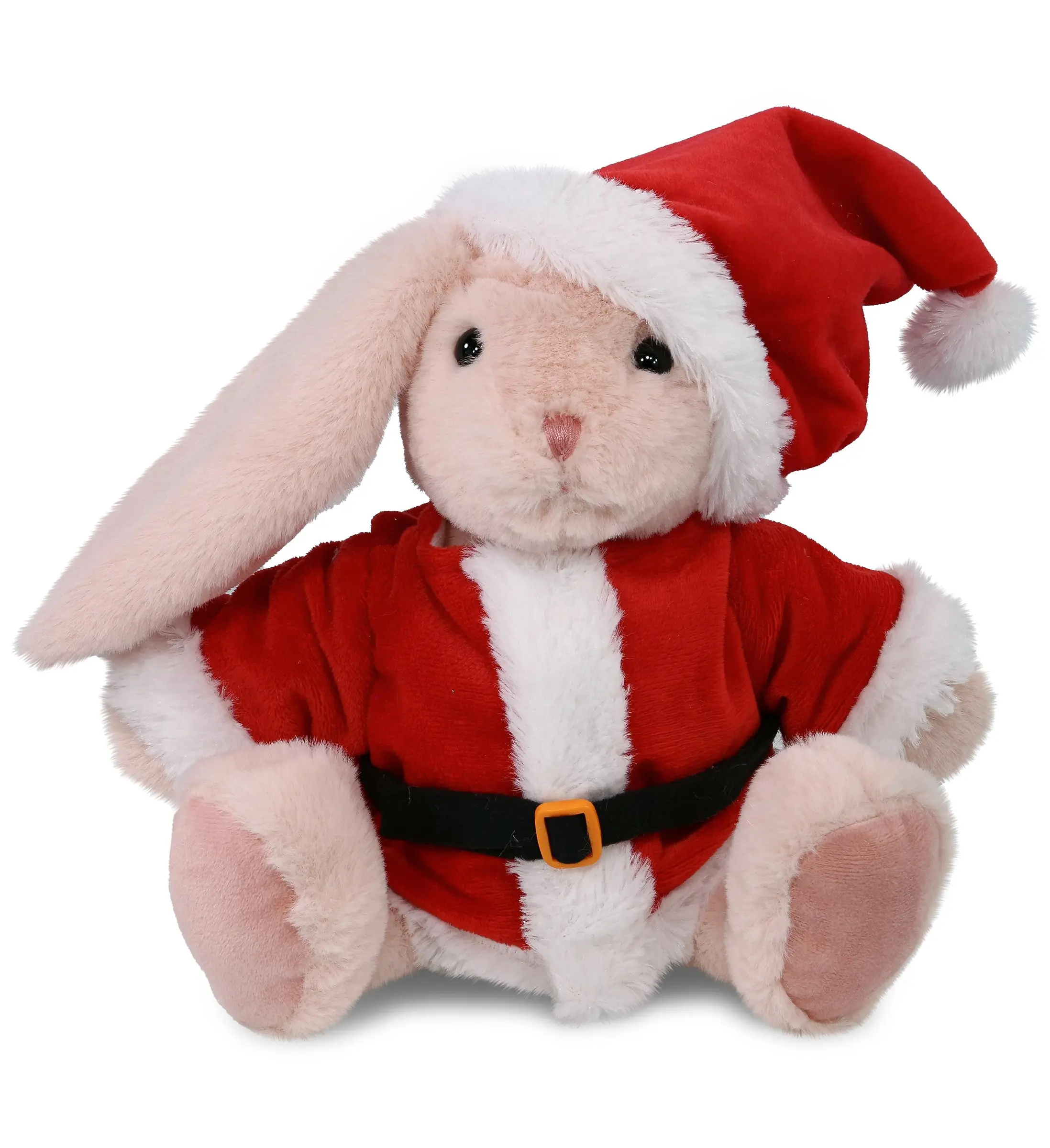 PLUSH SANTA - SUPER-SOFT PLUSH - BABY PINK RABBIT 8"