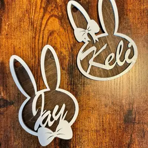 Custom Easter Bunny Tags Wooden