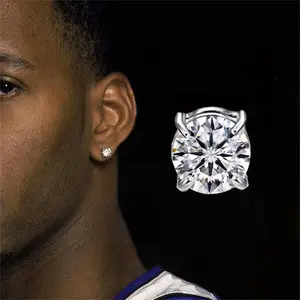 FallFreshness 2 Pairs Stainless Steel Magnetic Stud Earrings for Men Women Non-piercing CZ 6-8MM Earrings