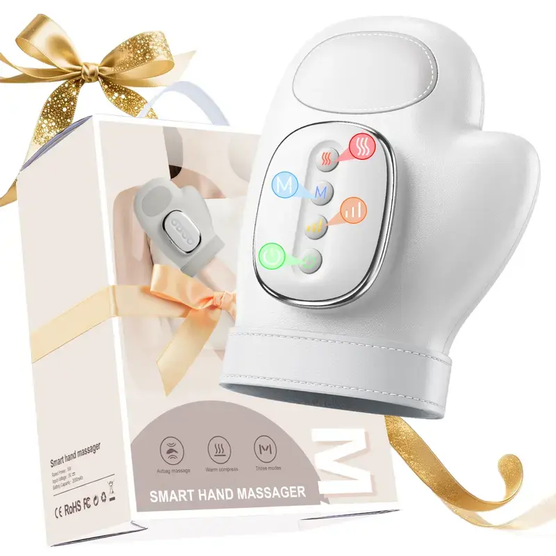 Electric Hand Massager with Heat & Air Compression, Adjustable Modes for Palm, Fingers & Wrist, Portable Hand Relaxation Glove for Office Workers, Gaming Enthusiasts & Daily Hand Discomfort Relief, Ideal Gift for Family and Friends