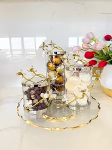 Gold and Silver Wrapped Flower Canister