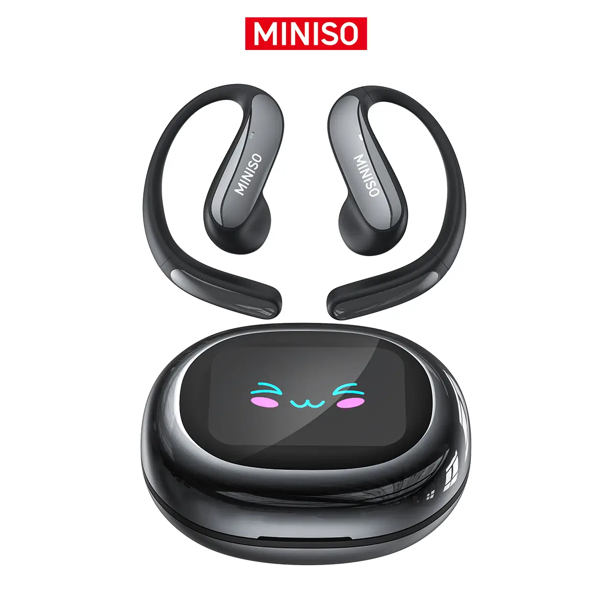 MINISO MS203 wireless Bluetooth headphones, equipped with Bluetooth 6.0 technology, features waterproof and locating functions, proficient in 134 lang
