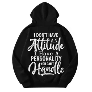 I Don’t Have an Attitude Graphic Hoodie for Women with Soft Comfortable Feel, Durable Print Pullover for Casual Urban Streetwear, Daily Outfits and Outdoor Wear