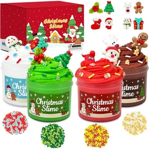 Christmas Slime Stocking Stuffers Gifts Toys for Kids 4 Pack, Xmas Party Favors Supplies Basket Goodie Bag Fillers for Toddler, School Classroom Non Candy Treats Prizes Stuff for Teens Boys Girls