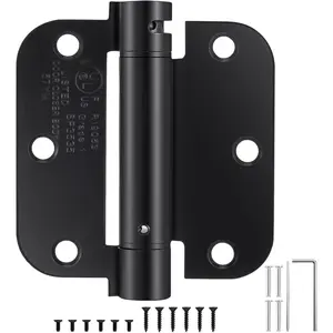2 Pack | Self Closing Door Hinges 3.5"x3.5",  Automatic Door Closer Hinges with 5/8" Radius Corners, Adjustable Spring Door Hinge for , Garage & Basement Doors.