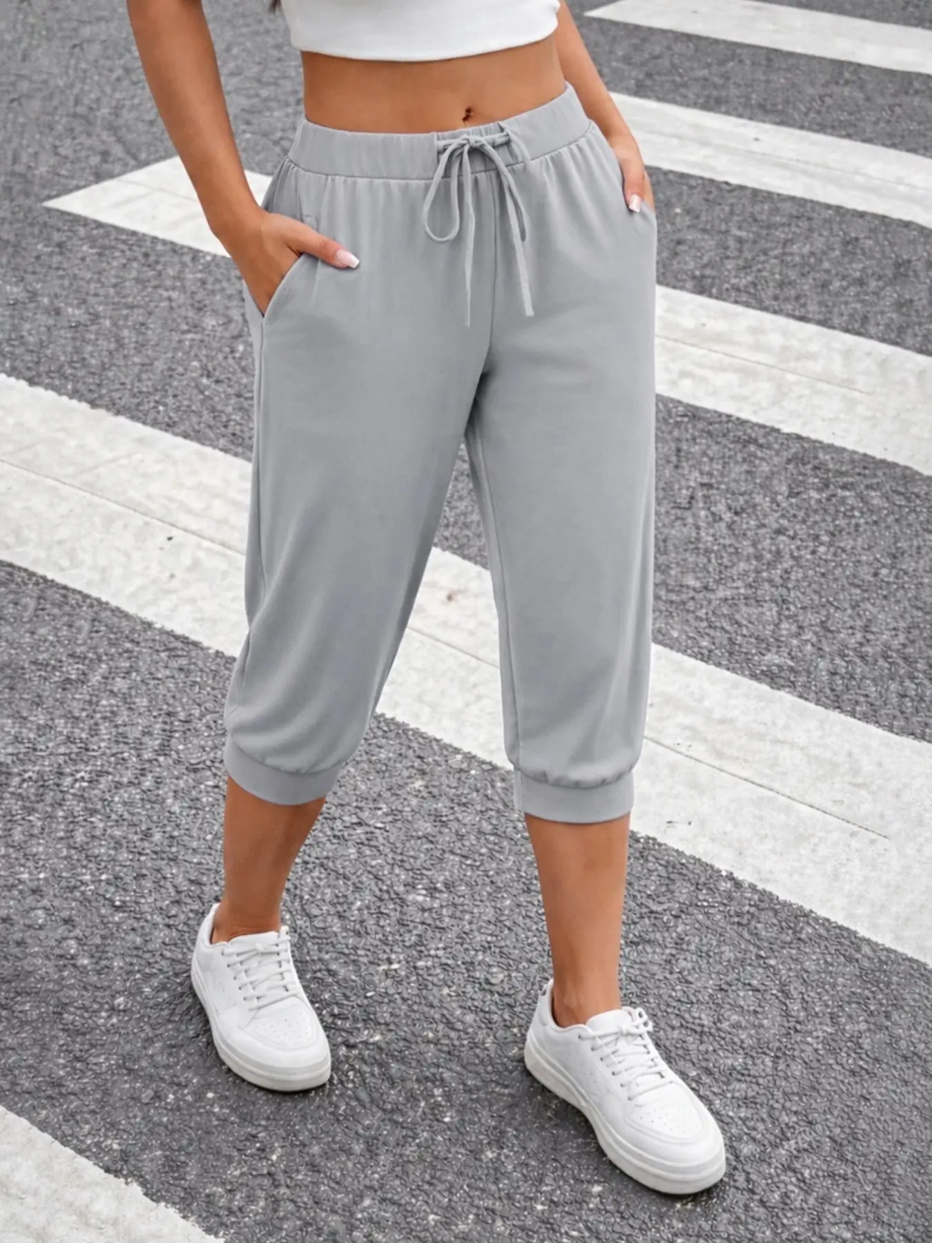 Women's mid-length trousers with tapered cuffs, elegant and versatile Fit for both casual and formal occasions in spring, summer, and autumn Casual Slacks Pants Casual Commuter Wear