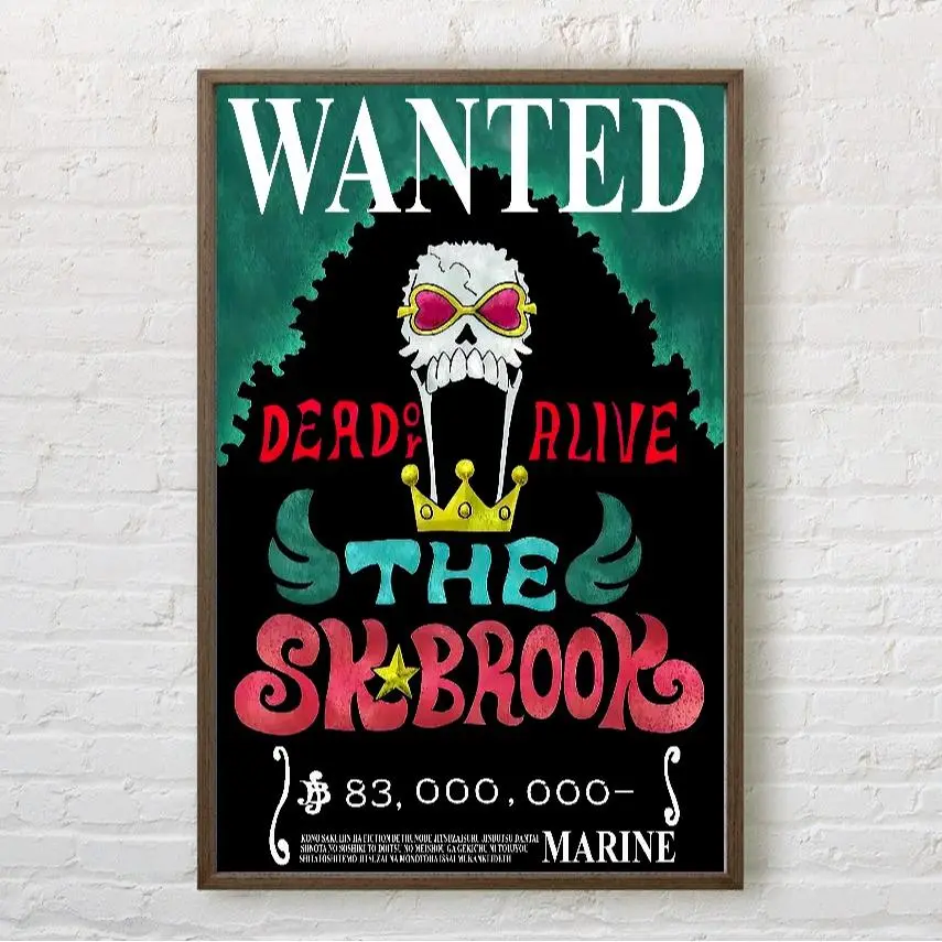 Brook Bounty Wanted Poster Anime poter One Piece Anime (No Frame)