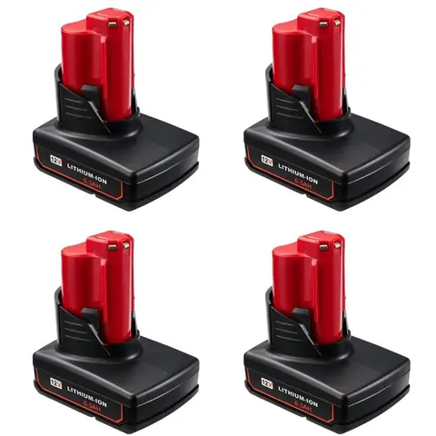 High Capacity 6500mAh 12V Replacement Battery for Milwaukee M12,M12XC,C12B,C12BX Cordless Tools,Peak Performance,Batteries Compatible with 48-11-2401,2340-2345,2401-2404,2410-2411,2415-2416,2420,2426,2432,2445-2446,2450-2458,2470-2471 Series Power Tools