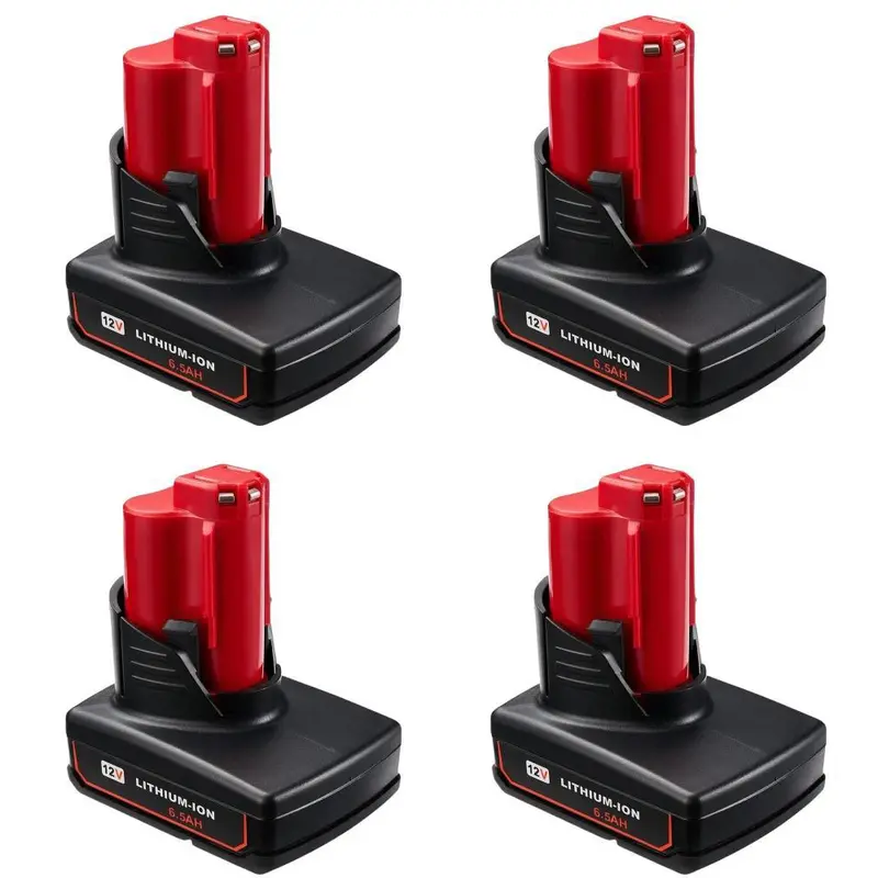High Capacity 6500mAh 12V Replacement Battery for Milwaukee M12,M12XC,C12B,C12BX Cordless Tools,Peak Performance,Batteries Compatible with 48-11-2401,2340-2345,2401-2404,2410-2411,2415-2416,2420,2426,2432,2445-2446,2450-2458,2470-2471 Series Power Tools