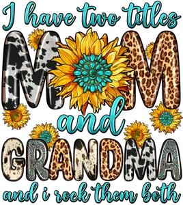 Mother's Day Inspired DTF Transfer for T-Shirts with Sunflower and Leopard Print Design
