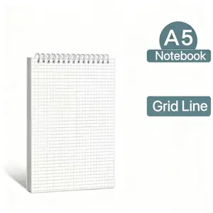 A5 Coil Notebook Spiral Bound Notepad Thick Lined Paper 80 Sheets 160 Pages Office Study Simple Fresh Notepad, Durable Writing Journal Diary
