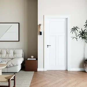 1+2-Panel Slab Door ,French Interior Door Paintable MDF Door Panel,Pre-Assembled Panel for Closet Pantry Bedroom Livingroom Study Office,w/o Hardware