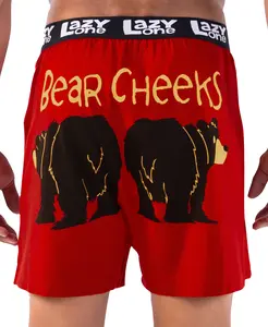 LazyOne | Bear Cheeks Men's Funny Boxer - Funny Animal Boxers, Novelty Boxer Shorts, Gag Gifts for Men, Humorous Underwear for Men Cotton Fabric