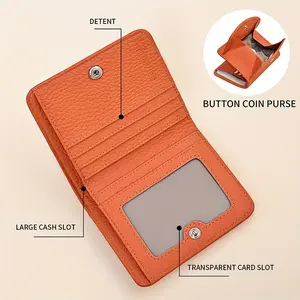 First layer cowhide women's wallet RFID shielding protection, 12 card slots, 1 large cash slot, 1 coin bag, available in twelve colors, gifts