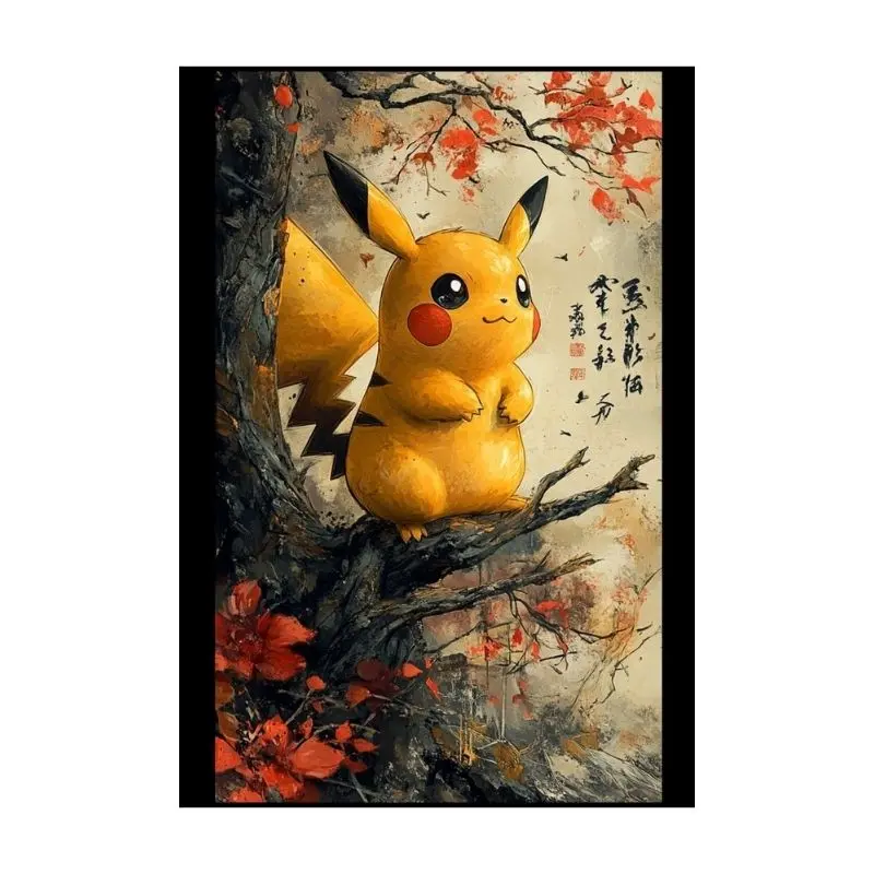 PIkachu Japanese Poster, Poke Wall Art Print, Unframed Japanese Home Decor, Perfect Gift for Anime Lovers, Home Decor
