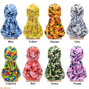 2026 new camouflage printed long-tailed pirate hat, high-quality hair care headgear
