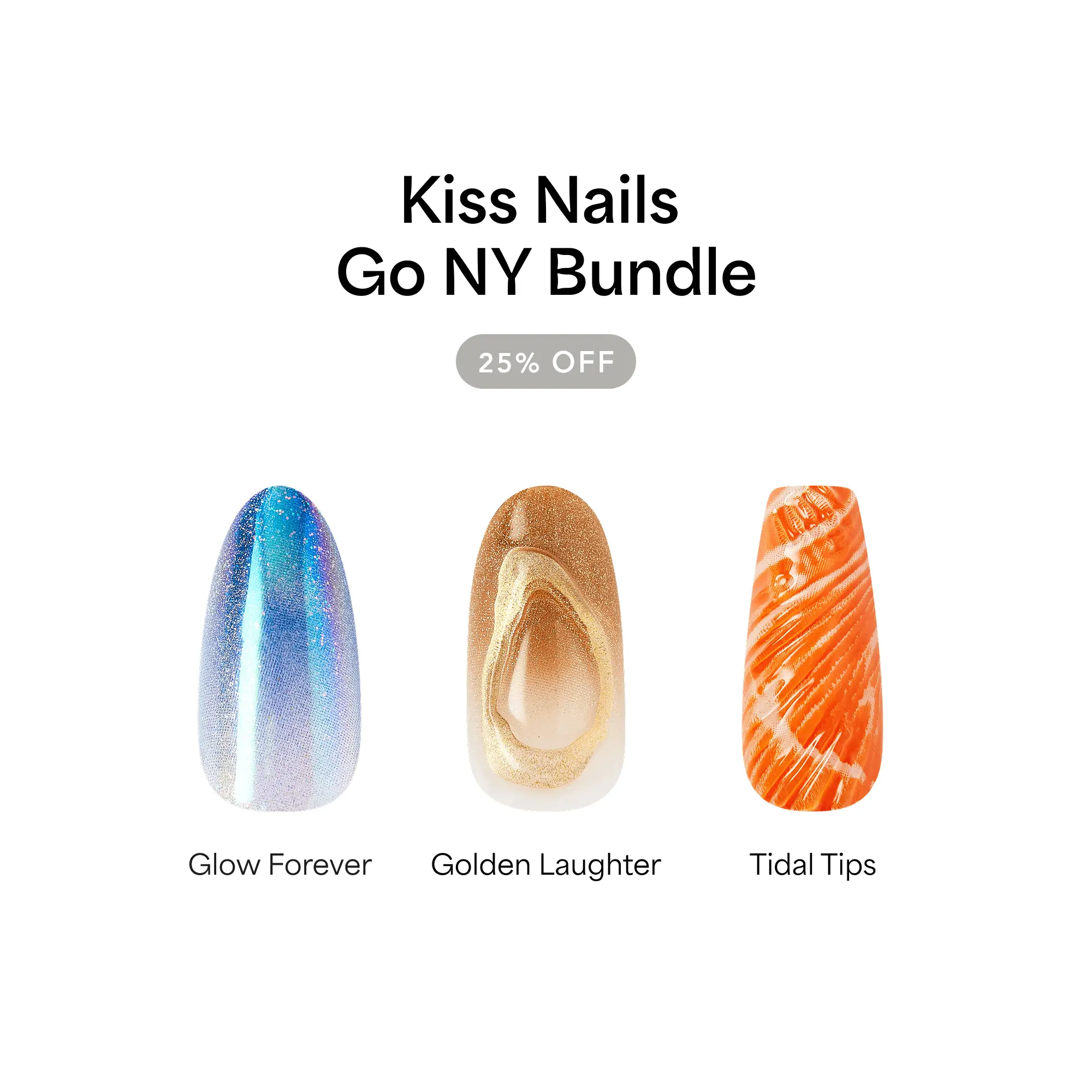 Kiss Press On Glue Nails Bundle - Go NY