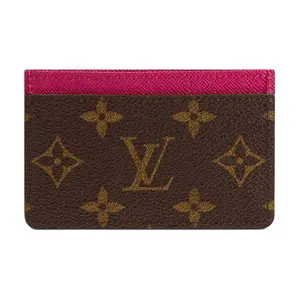 Louis Vuitton Monogram Wave-Print Leather-Canvas Card Holder for Women, Brown