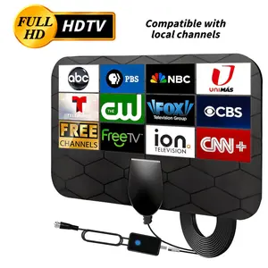 Digital TV Antenna for Smart TV Indoor,Long Range Smart Antenna for Local Channels, Support 4k 1080p with Amplifier Signal Booster for HDTV,Easy Installation