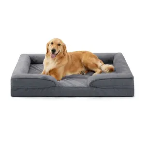 Orthopedic Support Dog Bed for Large Dogs Washable Removable Cover Waterproof Bottom Multiple Colors Sizes Available Enhanced Neck Comfort & Pet Safe Materials