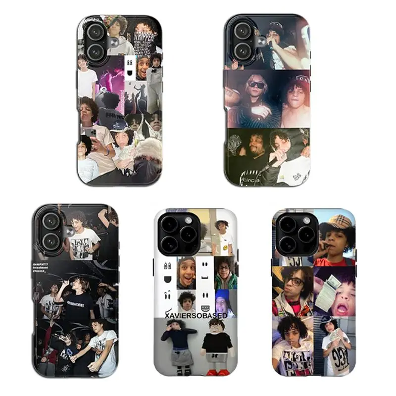Xaviers0based Classic Collage Phone Case | Rapper Collage Art Cover for iPhone 16 15 14 13 12 11 17 Pro Max for Samsung phones, Fashion Dual Layer Creative Case,Thanksgiving Day Christmas,Perfect Gift for Her/Him