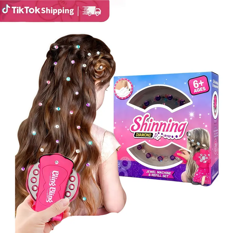 Hair Gem Refill Pack, 180-Piece Glitter Rhinestone Gemstones for Luxurious, Heatless Styling - Haircare Stamper Accessory for Girls, Glamour Boost, Stamper Kit, Single Item, Youth, Glamor Boost, Hair Diamonds, Luxurious Look