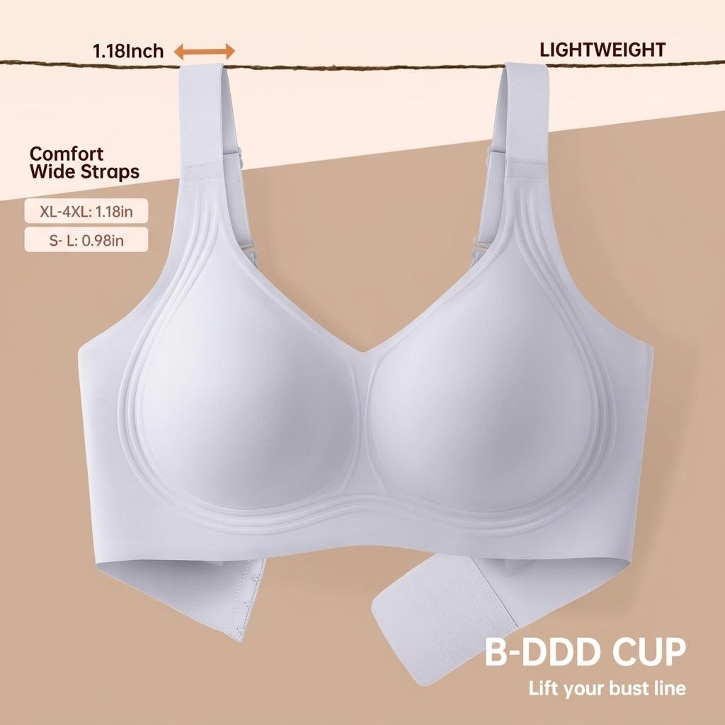 Women Jelly Bras  Wirefree Bras Full Coverage  Everyday Bras Comfortable Wireless Padded Tshirt Bra for All-Day Fit