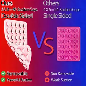 1 double-sided silicone solid color suction cup phone holder, adjustable angle and compact design, suitable for makeup, dance, fitness, yoga, shower, drama watching, video shooting and selfies