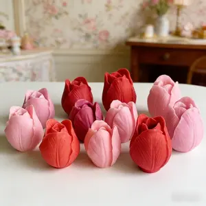 3pcs Tulip Candle Aromatherapy Silicone Mold DIY Flower Dropping Gypsum Pendant Fragrance Stone Mold, Exquisite Petal Design, Home Decoration