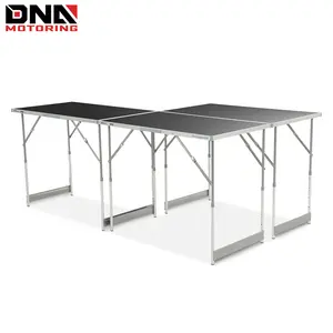 Multi-Functional 3pcs Multi-Purpose Folding Work Table, Portable 4-Level Adjustable Height Workbench For Workshop, Camping Trip , W/ Handle