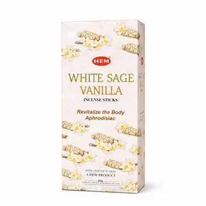 HEM White Sage Vanilla Incense Sticks - Hand-Rolled in India, 120 Count