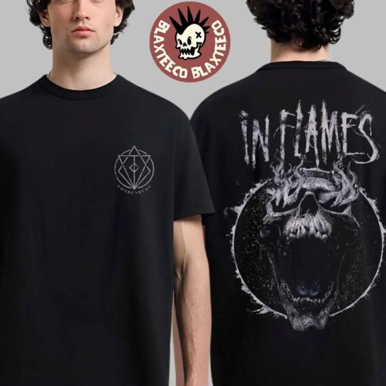 In Flames European Tour 2026 Merch Screaming Skull T-Shirt DA1