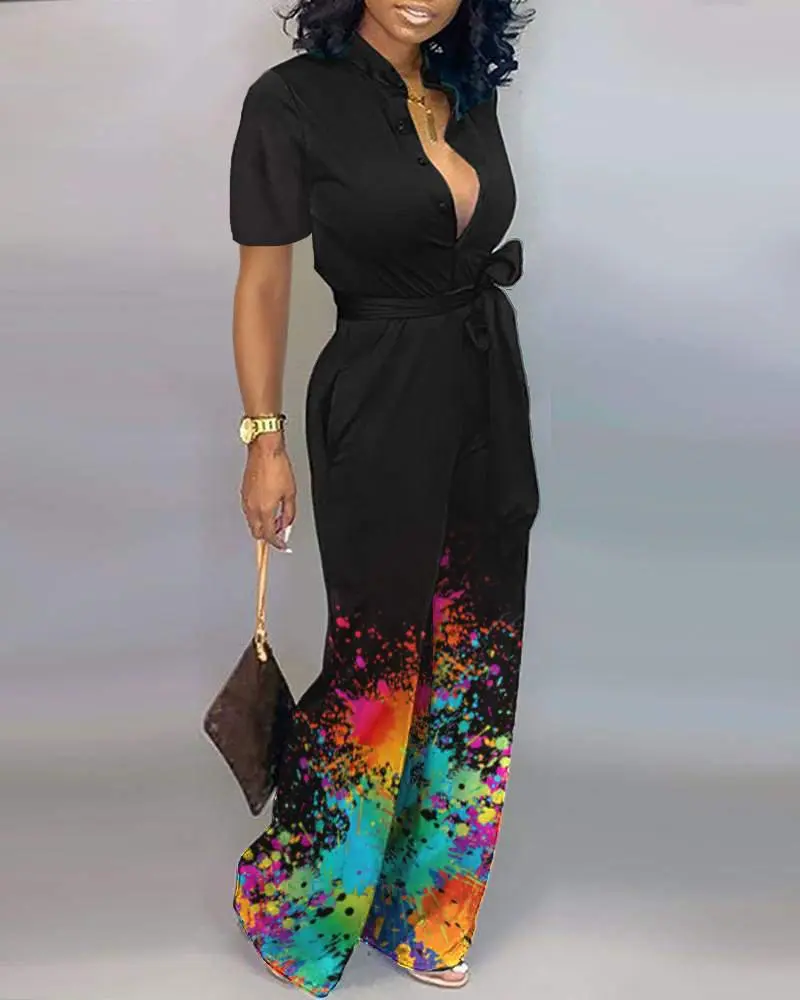 Splash Print Jumpsuit Splash Print Jumpsuit