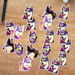 Stickers Pack 20 Pcs Husky Car Vinyl Colorful Guitar Laptop Water Waterproof Colorful Bike Bumper Bottle Skateboard Aesthetic Luggage
