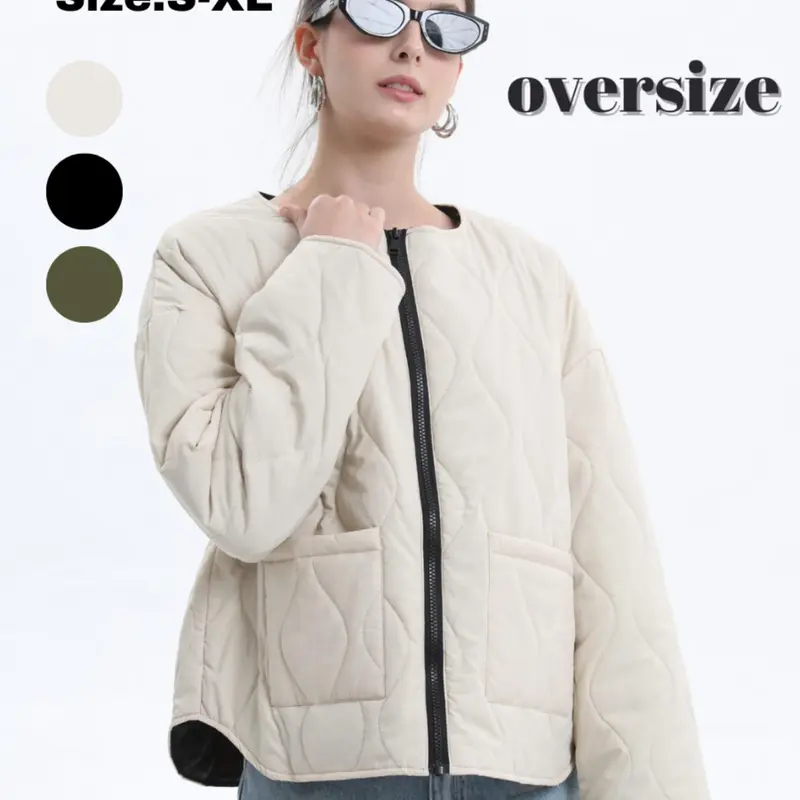 PUFFIT Machine Washable Water Repellent Quilted Crew Neck Women Puffer Jacket