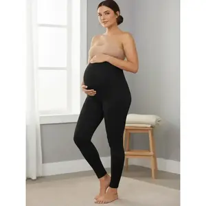 Maternity Solid High Waist Leggings, Casual Comfy Breathable Skinny Pants for Pregnancy & Postpartum, Maternity Bottoms for All Seasons, Prenatal Maternity Clothing