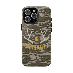 Workwear Style Antler Camo Design Hunting Season Ready Aesthetic Shockproof Tough Phone Case Heavy Duty Outdoors Protective Cover for iPhone 11 12 13 14 15 16 17 Pro Max Plus